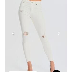 SER.O.YA Womens white Maya mid rise skinny jeans size 27 NWT